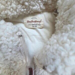 Weatherproof Vintage Cozy Cream Sherpa Quarter-Zip Pullover (M)